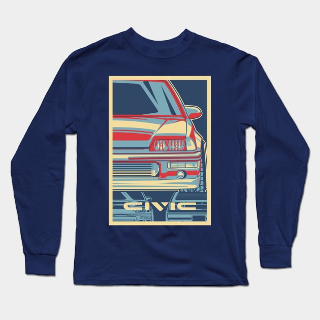 vintage civic Long Sleeve T-Shirt by don_kuma